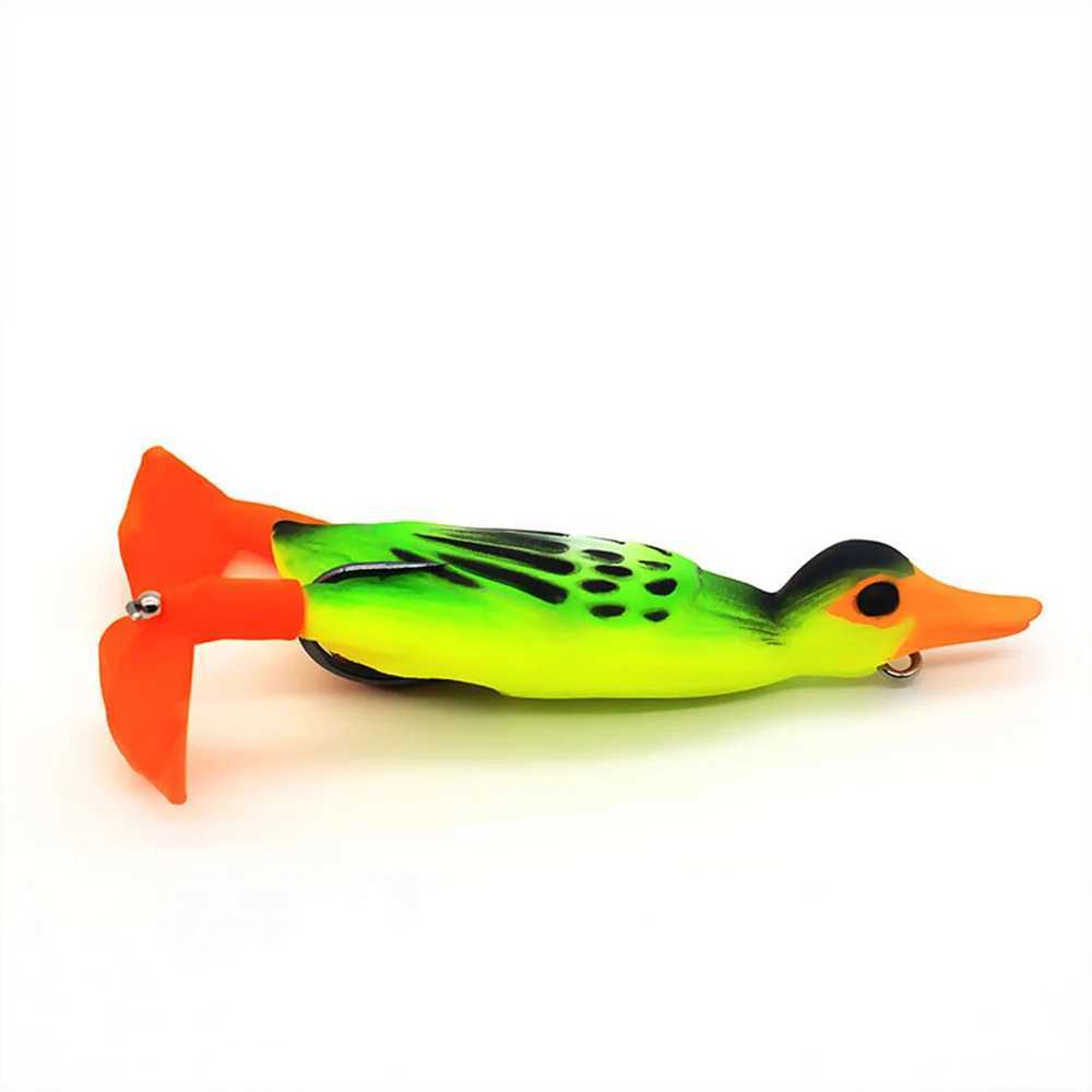 1Pcs Topwater Propelr Flipper Lifelike Duck Soft Fishing Lure 9.5cm 12g Artificial Silicone Bait Rotating Fishing Tack GeerXJ241128