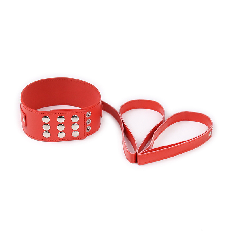 Cross border foreign trade export SM sex toys leather neck covers couple bundling toy neck covers with leather traction chains