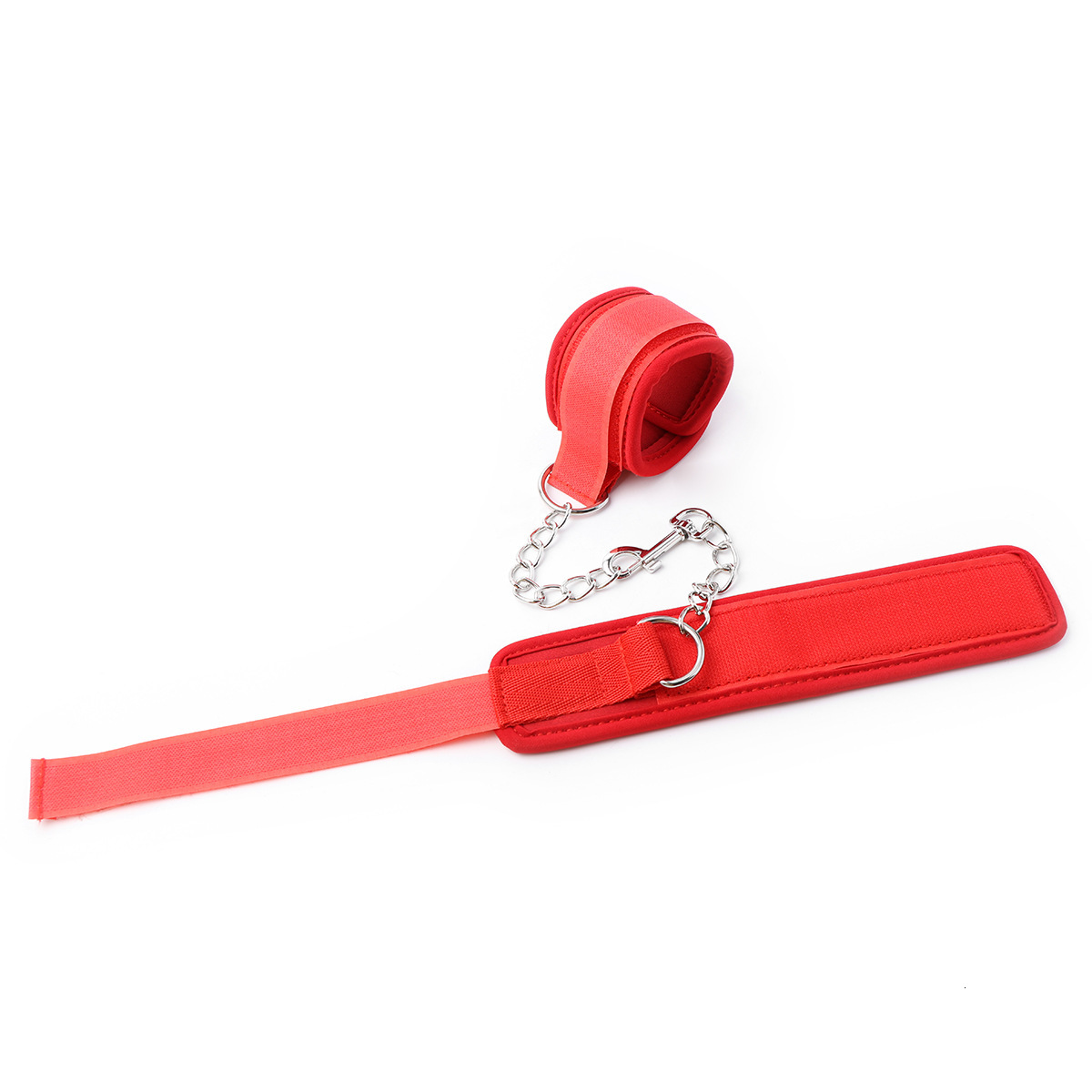 Yiwu Foreign Trade Sex Toys Factory Red Sponge Wrapped Handcuffs Black Velcro Iron Chain Foot cuffs Wholesale