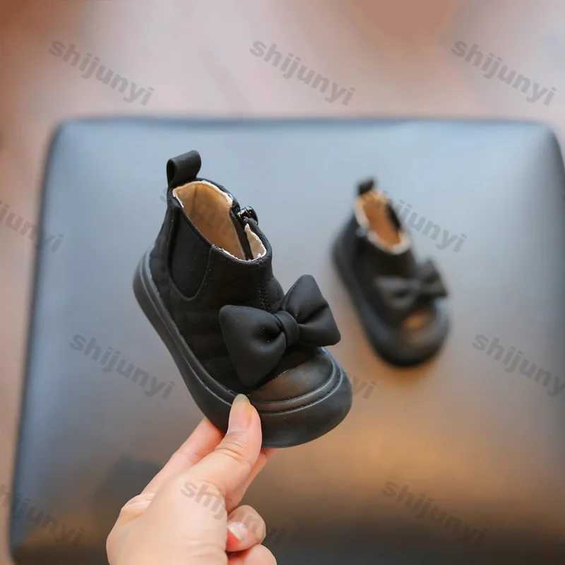 Baby Boots Autumn Winter Infant Warm Cotton Shoes Princess First Walkers Toddler Boys Girls Sweet Soft Soles Non-slip Ankle BootXJ241206