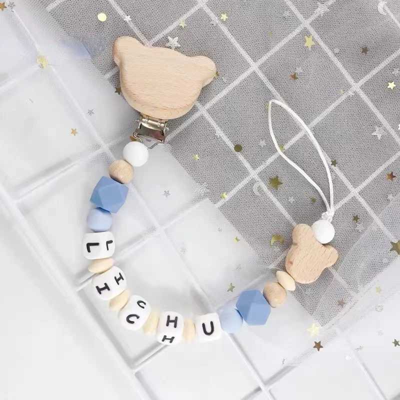 Pacifier Holders Clips# 1-2pcs INS Baby Personalize Name Pacifier Clip Nordic Style Custom Newborn Dummy Nipple Holder Chain Babies Accessories Pendan