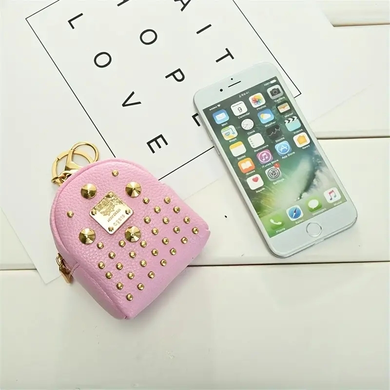 New Women s Fashion Mini Coin Wallet Rivet leisure Decorative Storage Bag Portable trend Designer Handbag