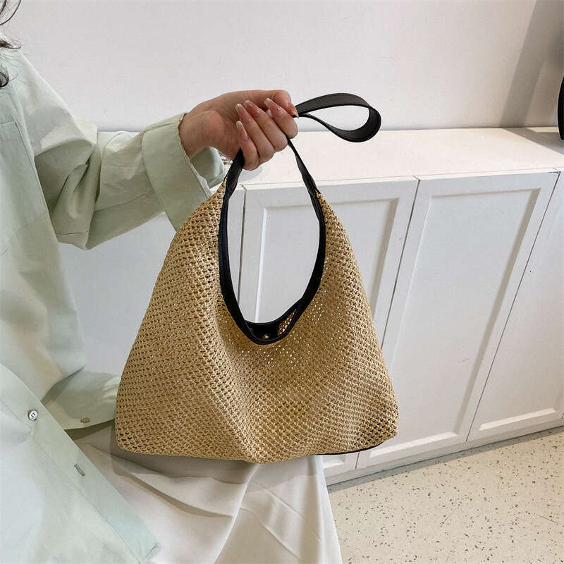 Women's Summer New Grass Woven Beach Large Capacity Crossbody Texture Shoulder Bag Fashionable Quality Classic B2