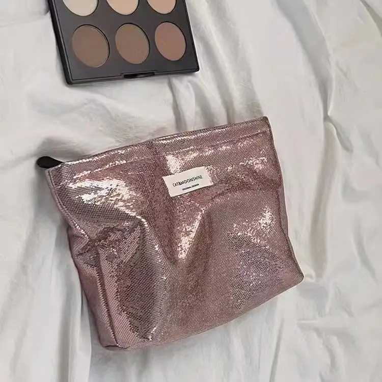 Sequin Portable Toiletries and Skin Care Products Storage Bag Storage Bag New Shiny Sequin Sier Champagne Cluh Cosmetic BagXJ241206