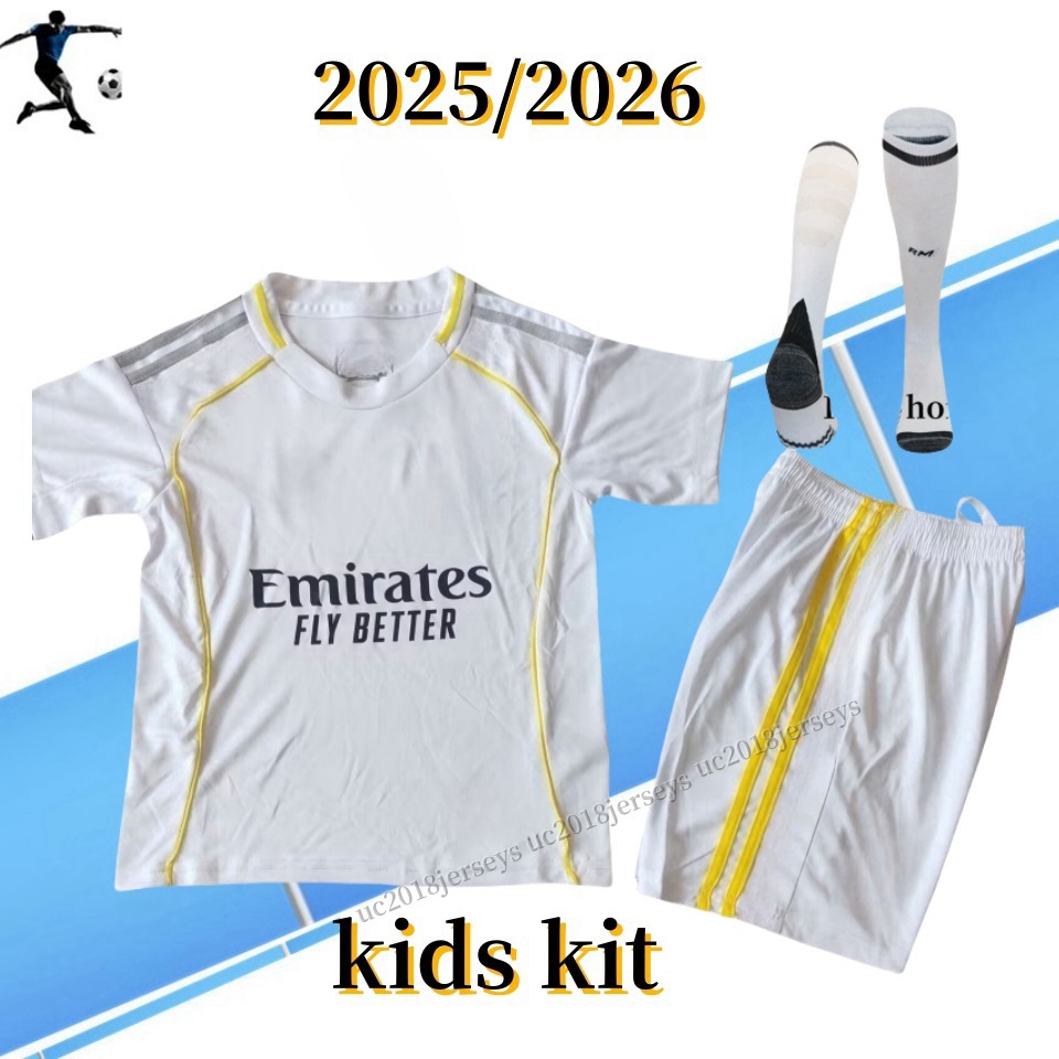 2025 2026 Kids Clothing kids kit sets madridskit Children athletic outdoor 25 26 VINI JR. MBAPPE jerseys 2024 2025 2026 madridsoccer jersey boys youth