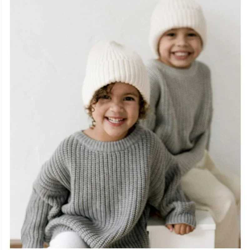 Cardigan Autumn baby sweater Winter children boys and girls long sleeved solid color knitted Baby bo Q241205