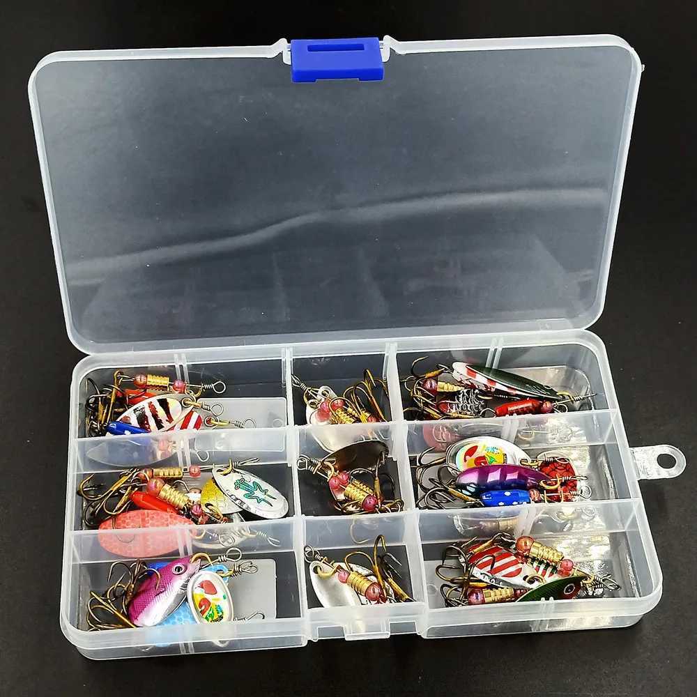 ZE 30pcs Spinner Fishing Lure Kit Metal Sequin Spoon Hard Bait Fishing Wobbrs Set Fishing Tack Isca Atificial Lure PescaXJ241128