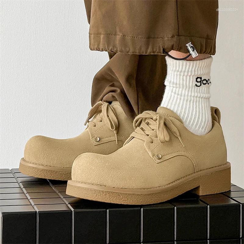 Casual Shoes Black Thick Soled Men's High Quality Trendy Style Outdoor Leisure Party Daily Office Youth Selling