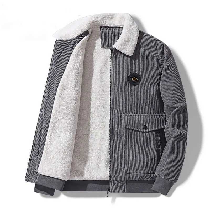 Loose Winter Quilted Padded Coat for Men Corduroy Joker Clothing Fashion 2024 Jacket Man Casual New In Luxury Designer HarajukuXJ241206