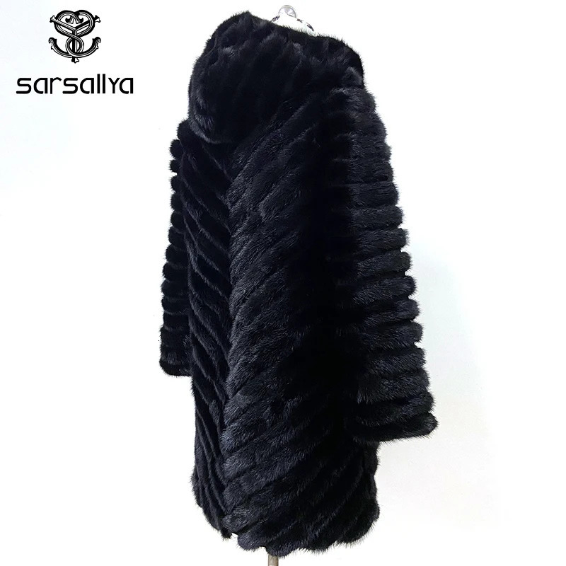 Mink coat womens real fur coat womens mink coat womens natural mink coat detachable sleeve jacket womens winter warm casual clothing 241202