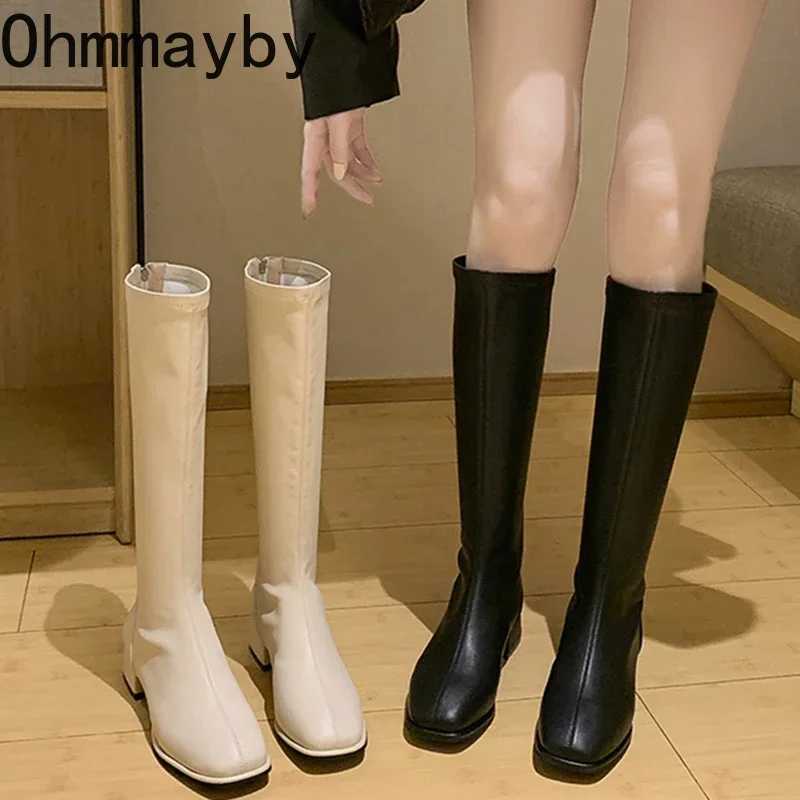 High Quality Winter Ten Thousand Knee High Boots Fi Cfort Soft Leather Square Low Boots Lg Boots Trend Add Fur Bun Boots T241206
