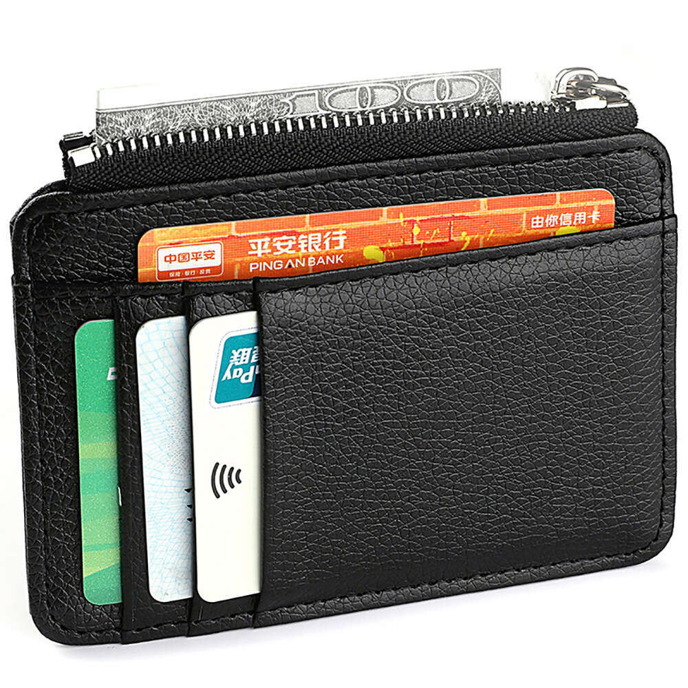 New PU Leather Bag Wholesale Girls, Compact And Ultra-Thin ID Card Sleeve, Zipper, Short Coin Purse For Ladies B3