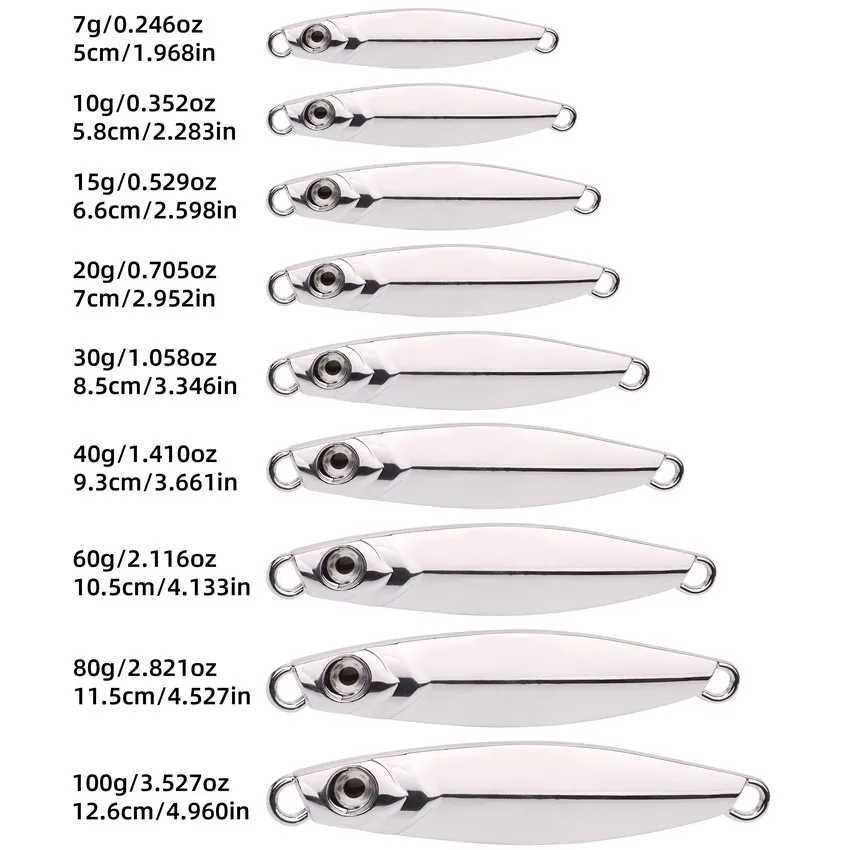 1Pcs Spoon Metal VIB 3D Eyes Jigs Fishing Lure 7g 10g 15g 20g 30g 40g Ectroplated Silver Fishing Lues Hard Bait Mackerel BassXJ241128