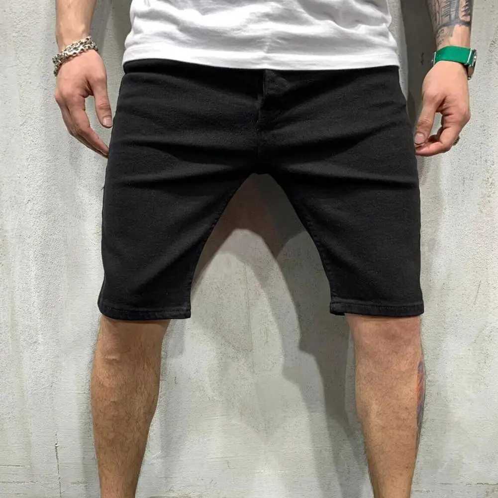 Special Shorts Summer Clothes Frayed Men Jean Shorts Attractive Knee-length Short Pants for SchoolXJ241206