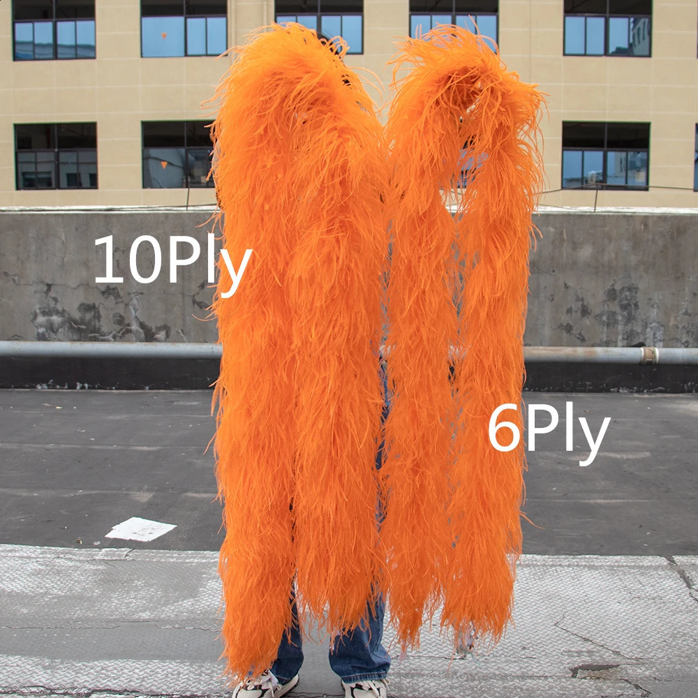 10 Ply High Quality Ostrich Feather Boa 2-meter Natural Ostrich Plumas Decorative Scarf for Clothing Sewing Decoration Boas 241206