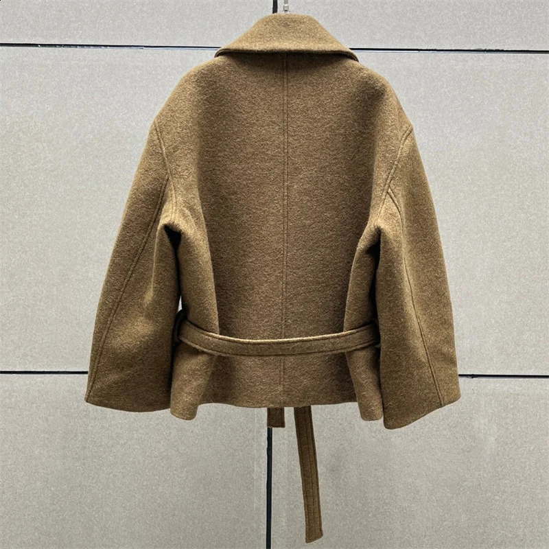 winter coats woman 2024 in outerwears High quality wool blend womens jacket Asymmetric waistband slim fit woolen coat y2k 241205