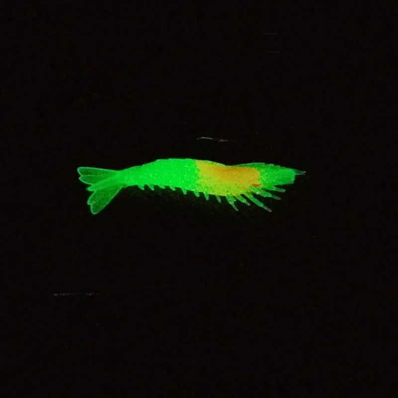 4PCS/Bag 6cm 3g Luminous Simulation Shrimp Soft Bait Artificial Soft Rigs Fishing Lure Bass Sea Fishing TackXJ241128