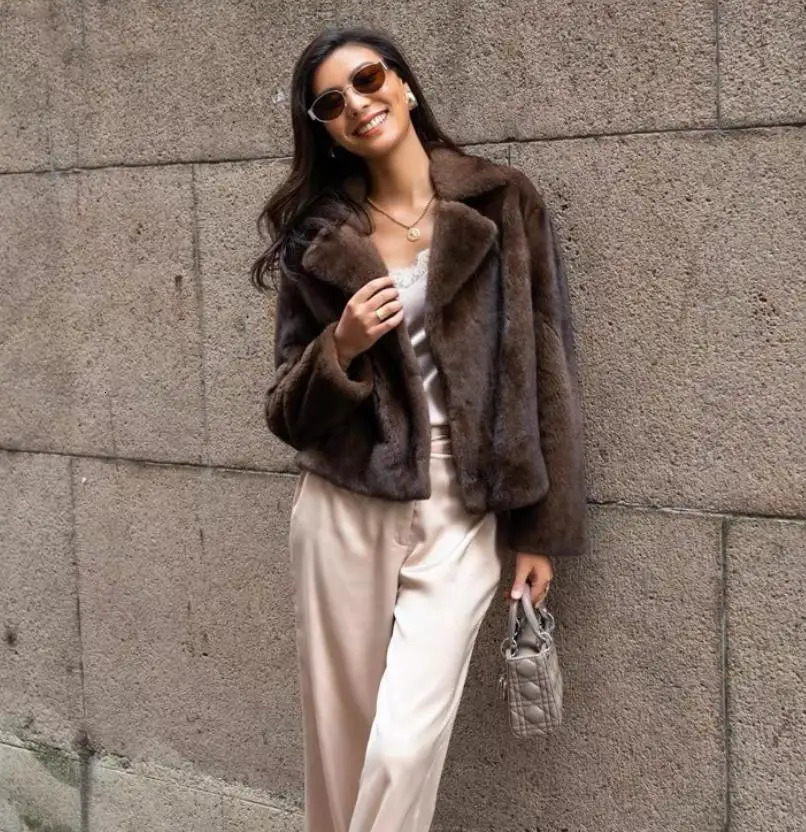 Womens genuine mint fur leather jacket 100% genuine mint fur leather jacket winter warmth fashion European street style 241202