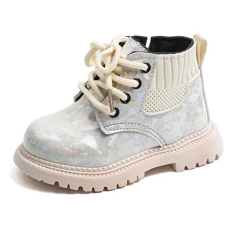 Kids Shoes Boots for Girl Glossy Leather Toddlers Causal Short Boots Fashion Children Versatile Platform Ankle Boots Soft BottomXJ241206
