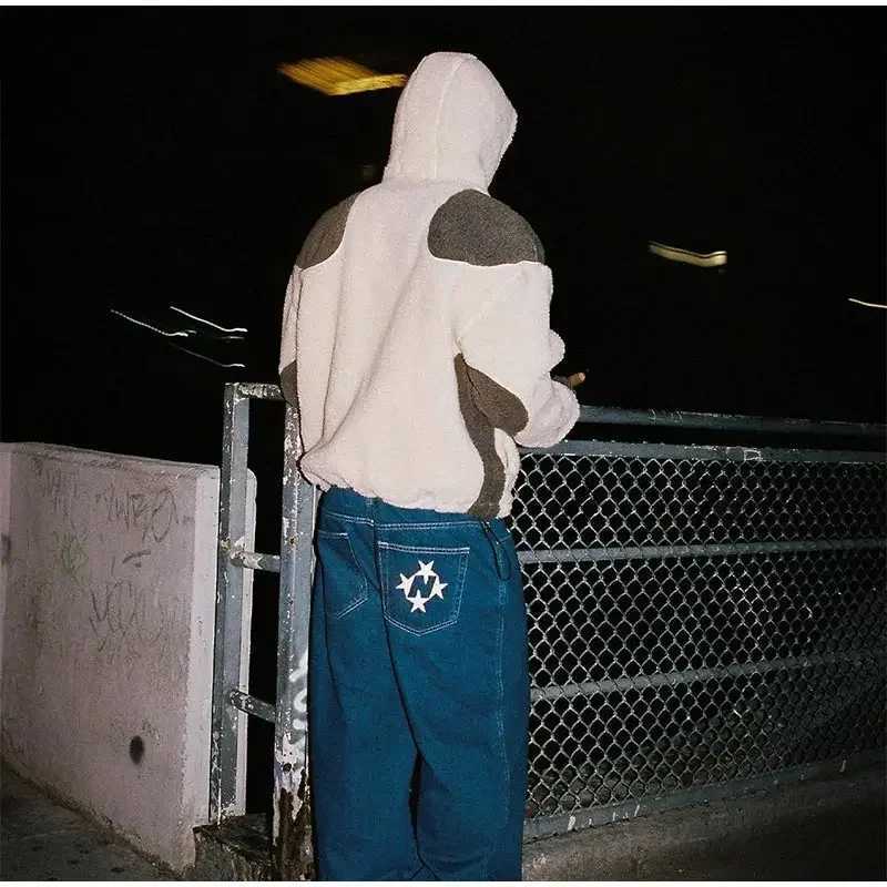 Y2K Zip up Hooded Sweater Harajuku Gothic Fleece Jacket Oversized Streetwear Men Women Hip Hop Fashion vintage sweatshirt topXJ241206