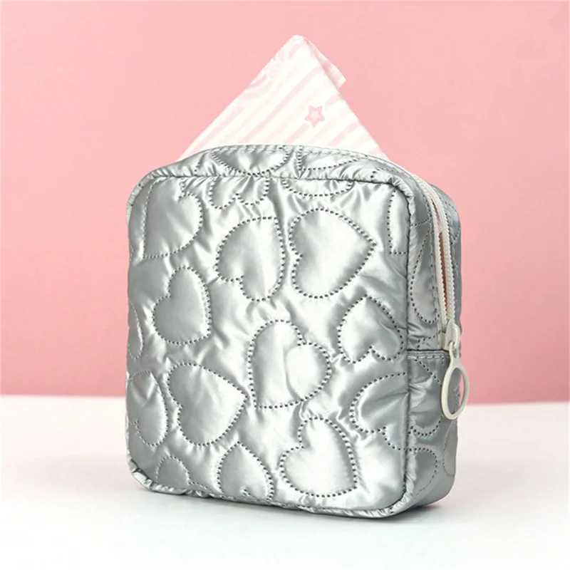 New Candy Color Square Glossy Cosmetic Bag Makeup Bag Pouch Portable PU Waterproof Storage Bag Women Sanitary Napkin OrganizerXJ241206