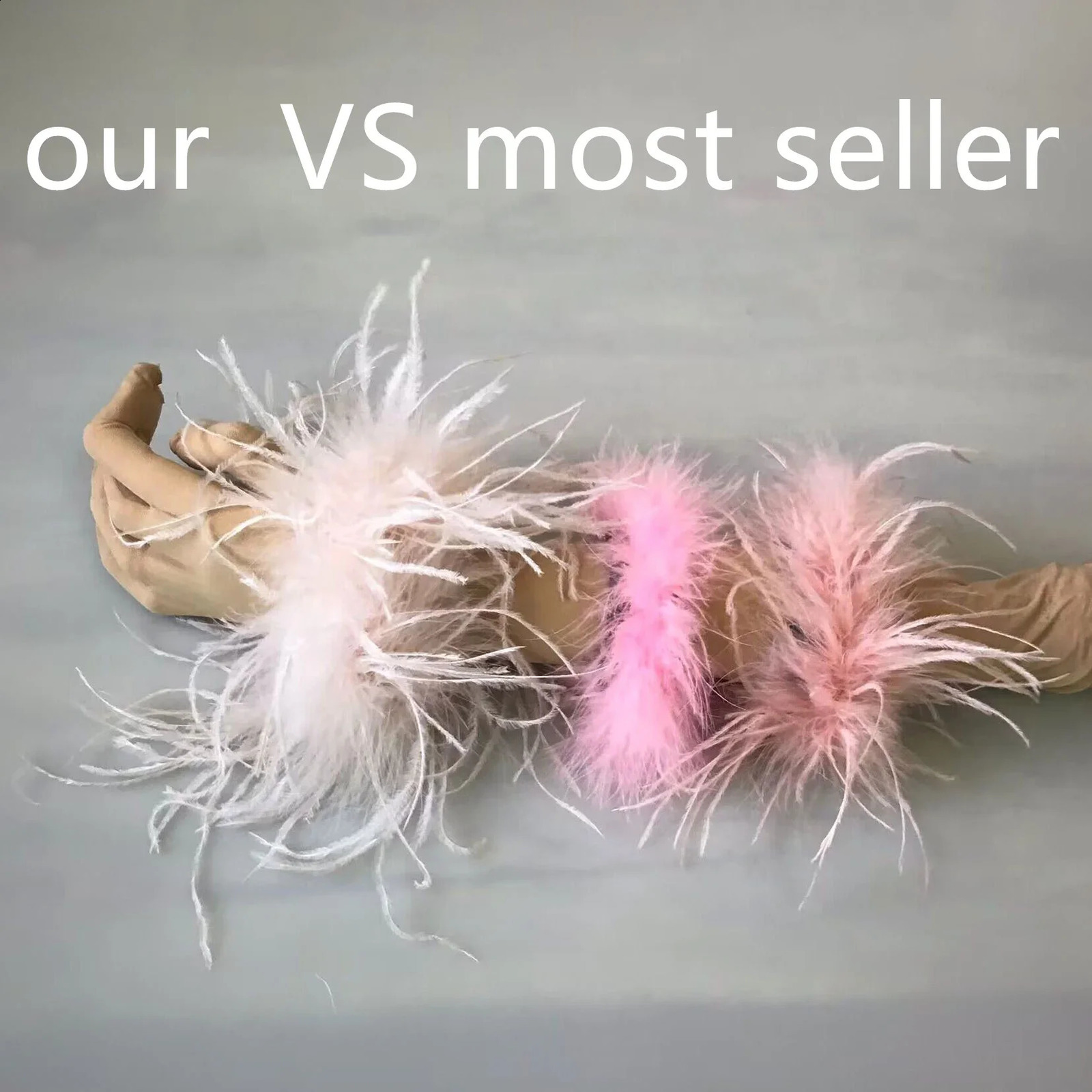 1 pair of real ostrich feather cuff bracelets wrist sleeves party wedding bride concert elegant fur fluffy 220623 241206