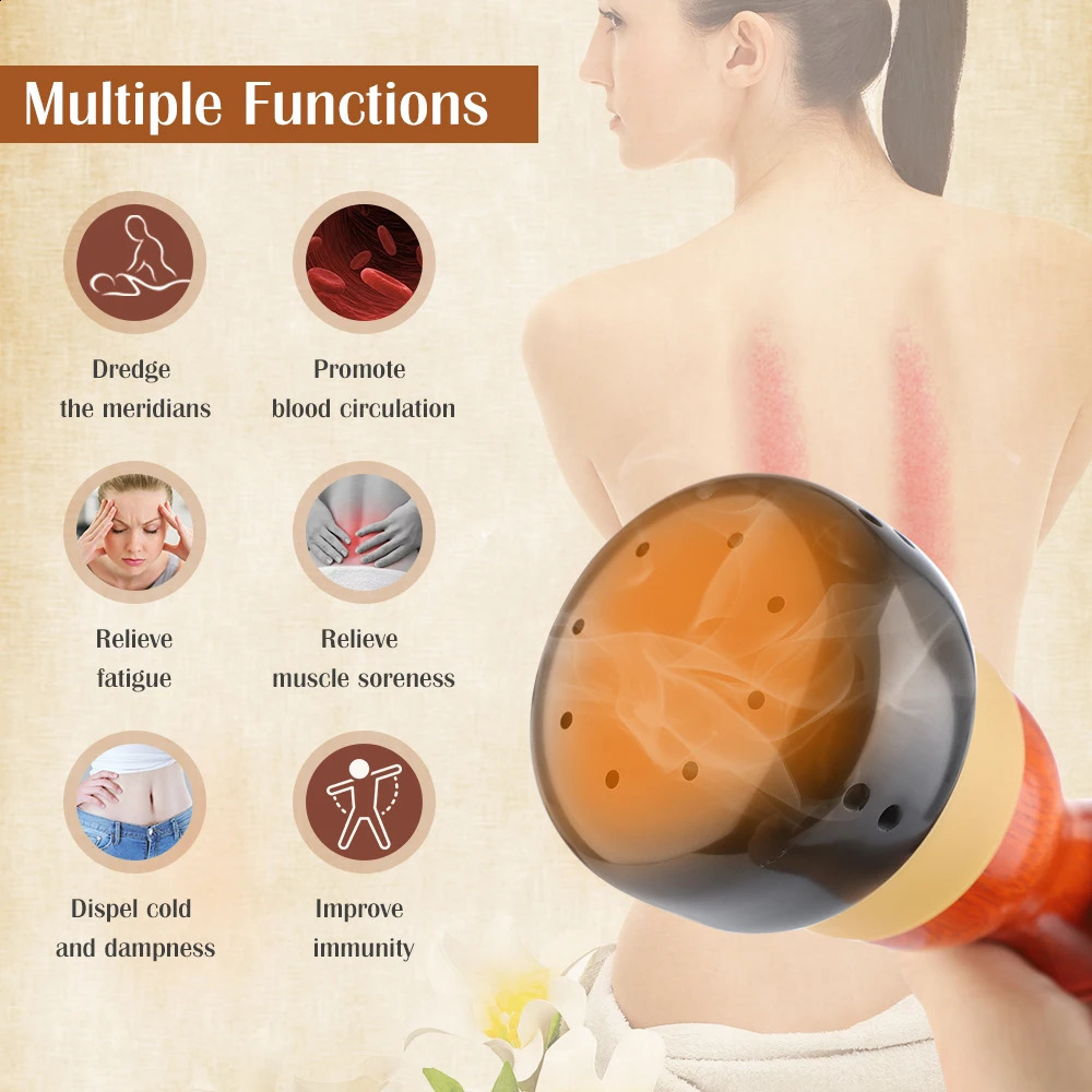 Wormwood Therapy Massager Bian Stone Moxibustion Can Skin Scratching Massage Whole Body Back Guasha Moxa Stick 241206