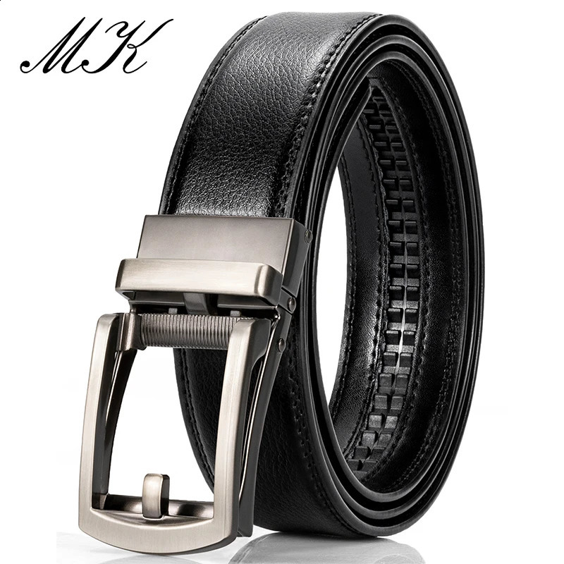 Maikun Genuine Leather Ratchet Belts For Men Dress Black Waist Comfort Click Belt 241205