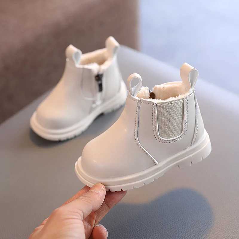 Baby Boots Autumn Winter Infant Warm Fur Shoes Newborn First Walkers Baby Toddler Boy Girl PU Leather Ankle Boots Beige PinkXJ241206