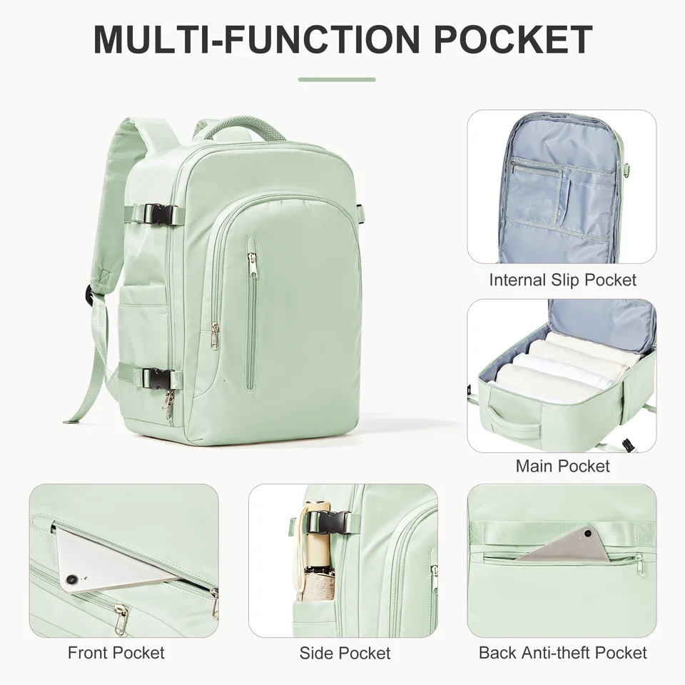 Mens Laptop Backpack SchoolbagTravel Backpack Cabin Aircraft 40x20x25Easyjet 45x36x20 Womens BackpackWaterproof Female Bag 241206