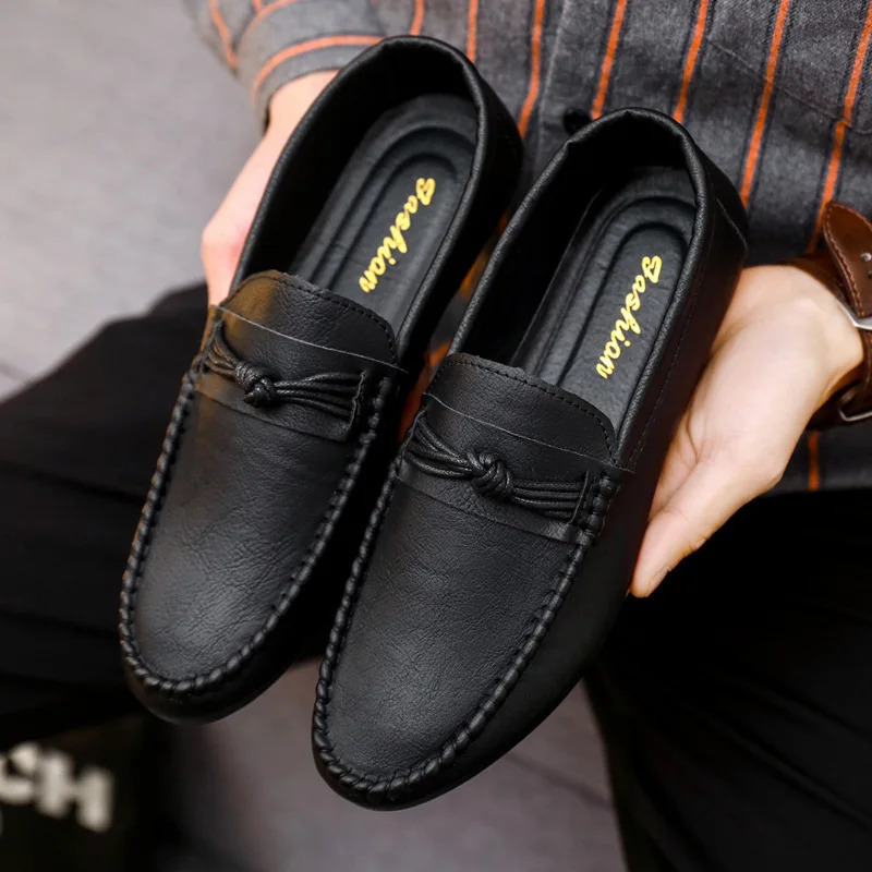 Men Loafers Shoes Man Fashion Comfy Slip-on Drive Moccasins Footwear Male Leather Boat Shoes Men Casual Shoes 241206