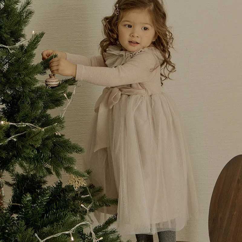 MILANCEL Spring Girls Princess Dress 2-8 Y Childrens Sweet Lace Collar Patchwork Dress Kids Par Clothes Girls Ball GownXJ241206