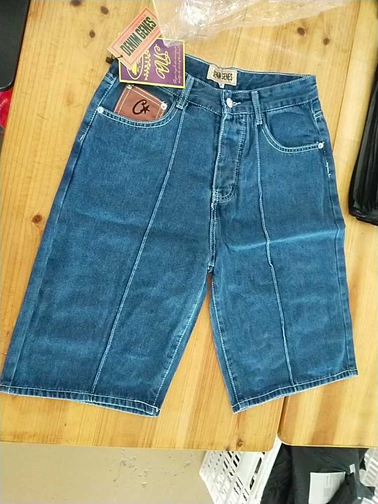DEEPTOWN Y2k Hip Hop Denim Shorts Jorts Mens Streetwear Harajuku Fashion Casual Punk Rock Gothic Wide Leg Baggy ShortsXJ241206