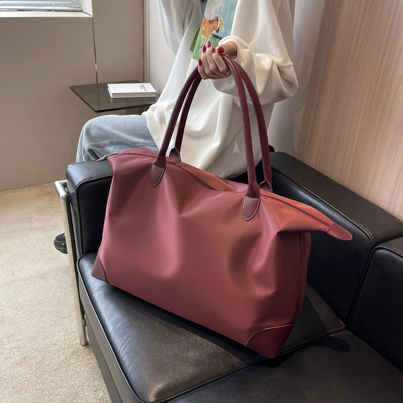 Solid Sewing Thread Oxford Travel Tote CasualHigh Quality Bags for Women Large Capacity Internally Spaced Zipper Travel Bags 241205