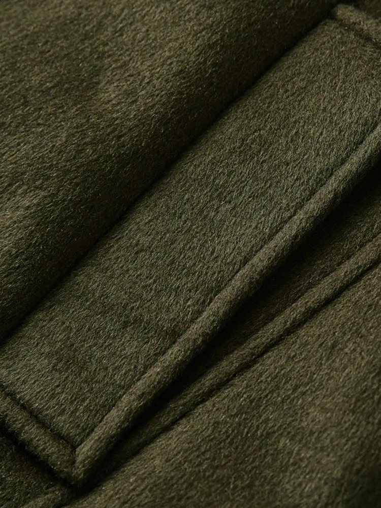 Winter mens long double-layer breathable wool coat thick double-sided wool blend coat straight windproof ditch 6XL 241204