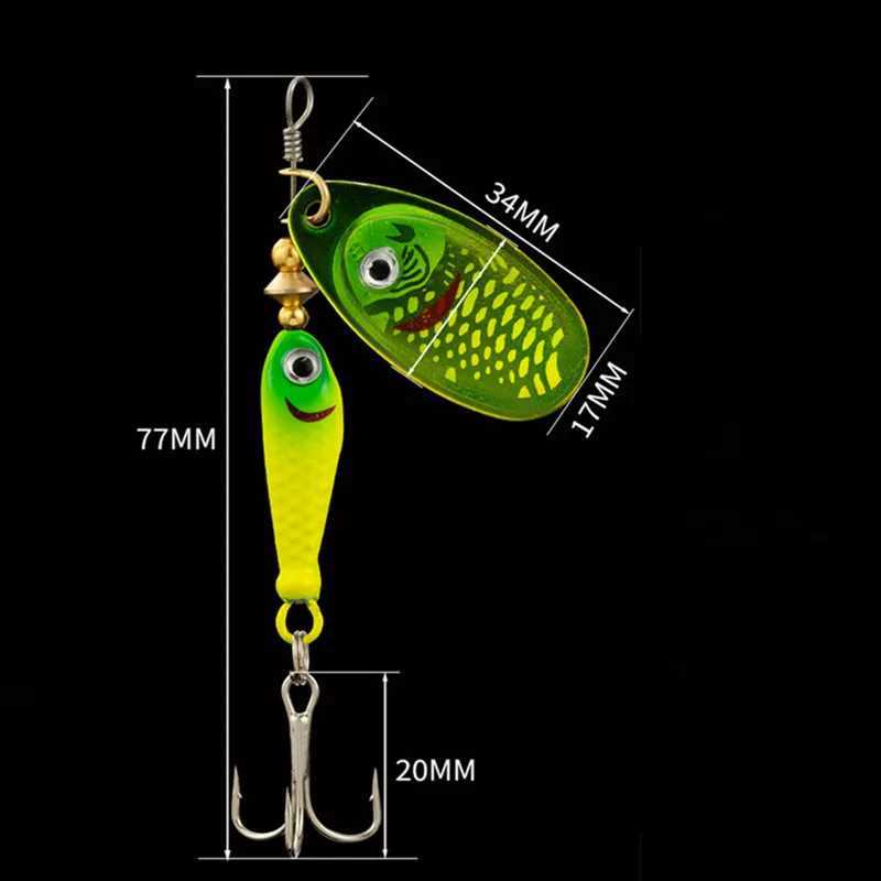 Rotating Metal Spinner Fishing Lures 9.1g 7cm Sequins Iscas Artificial Hard Baits Crap Bas Hook Tack AccoriesXJ241128