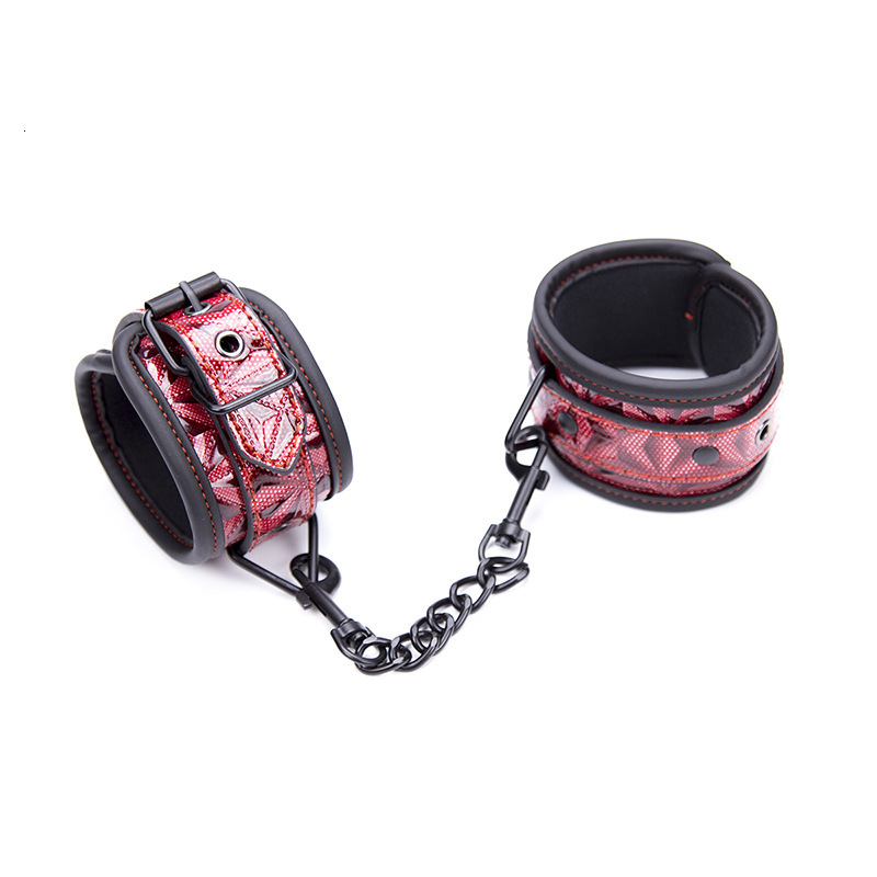 Adult binding toys with black and red 3D patterns, diamond patterns, handcuffs, ankle cuffs, restraints, hot selling sexual products manufacturers who
