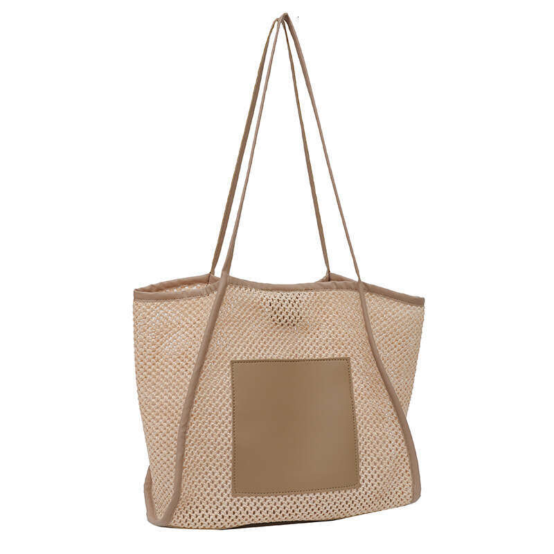 Straw Women's Beach Summer New Item, Large Capacity Woven Simple Casual Shoulder Bag, Fashionable Quality, Classic