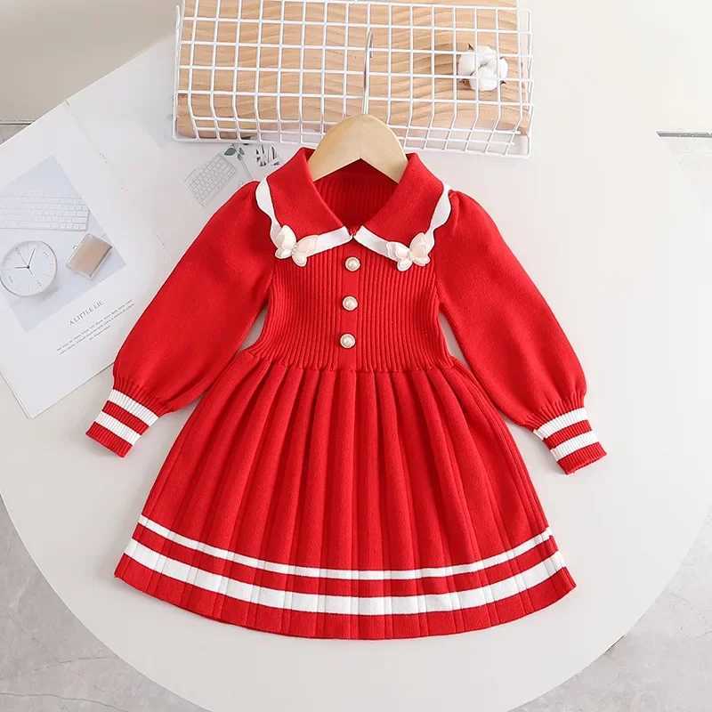 Girls Fall Casual Princess Dress Children Toddler Fashion Flower Clothes Baby Girl Cute Cotton Long Sleeve DressesXJ241206