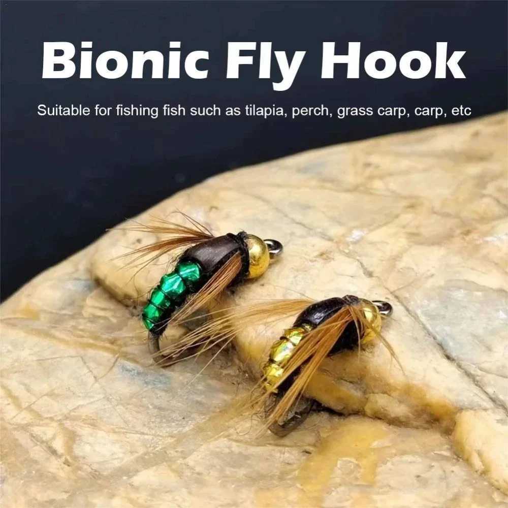 5/10pcs Brass Bead Fast Sinking Nymph Scud Fly Bug Worm Trout Fishing Flies Artificial Insect Fishing Bait LureXJ241128