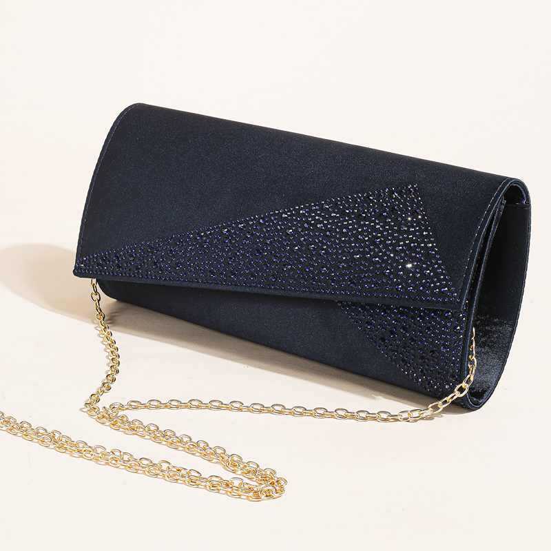 Clutch Bag New Minimalist and Fashionable Versatile Handbag with Rhinestones and Hot Diamonds Elegant Dress Evening Banquet Socialite Banquet Bag 2409