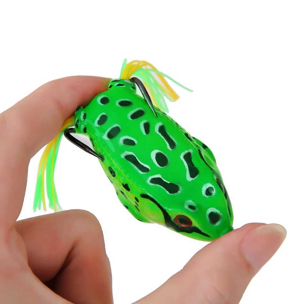 1Pcs 5g 9g 13g 17.5g Soft Frog Fishing Lures Topwater Artificial Silicone Bait with Doub Hooks Crankbait Bass Fishing TackXJ241128