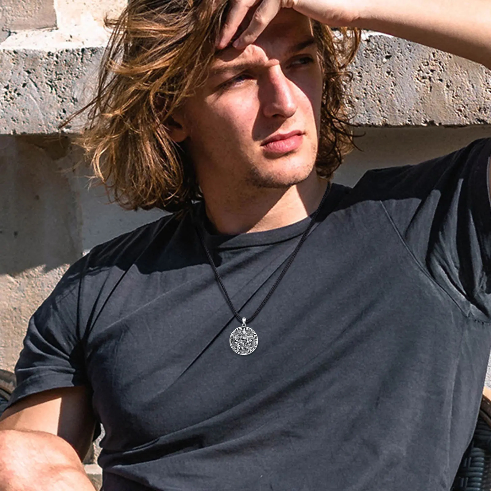 Eudora 925 sterling silver pentagonal necklace vintage witch knot cat amulet pendant witch craft jewelry party gift 241205