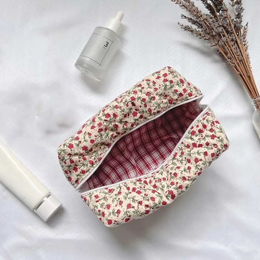 Cosmetic Bag Women Floral Makeup Case Organizer Korean Flower Printed Women Cosmetic Pouch Travel Toiletry Bag Beauty CaseXJ241206