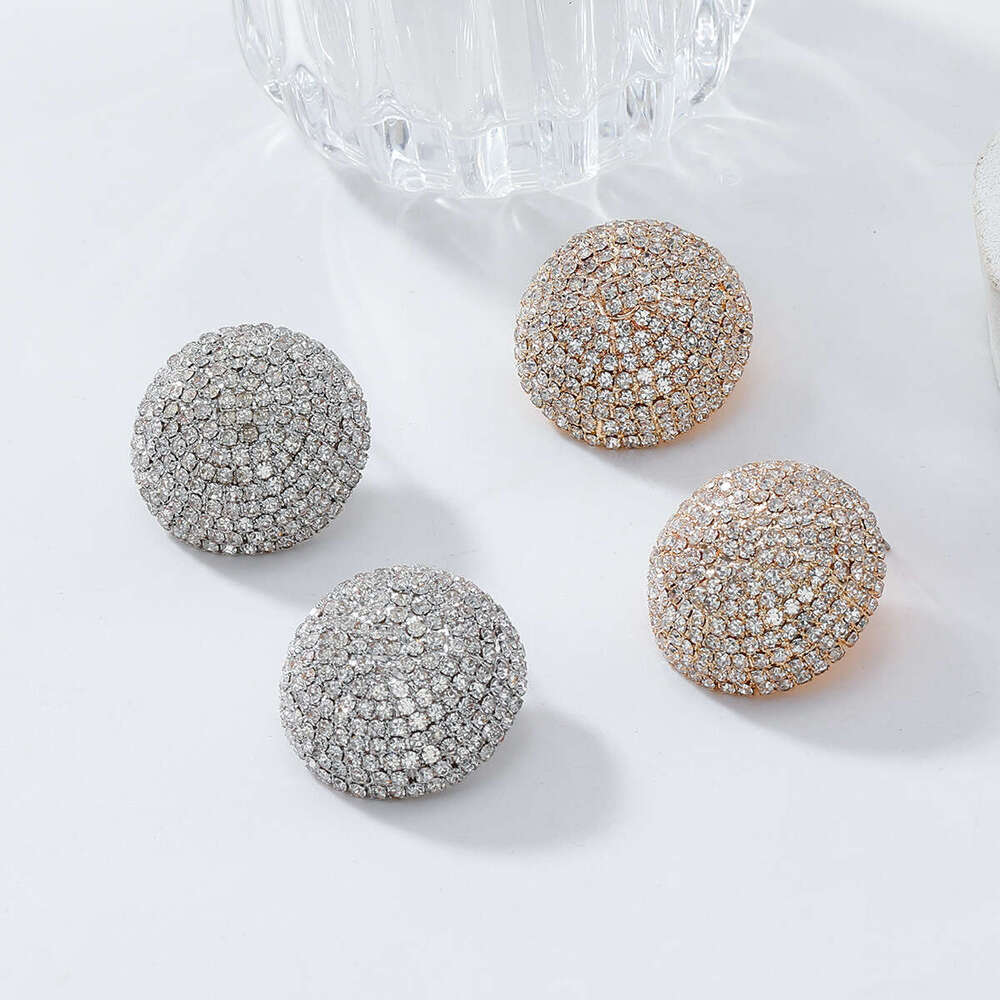 Trade Fashion Round for Women's Personality, Light Water Dia Geometric Earrings, High Grade, Simple and Versatile Earrings