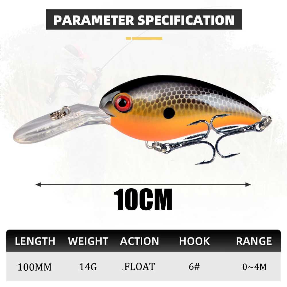 1pcs Crank Fishing Lure Artificial Hard Baits 10cm/15g Crankbait Jerkbait Wobbr Fishing Tack Good Treb Hooks TackXJ241128