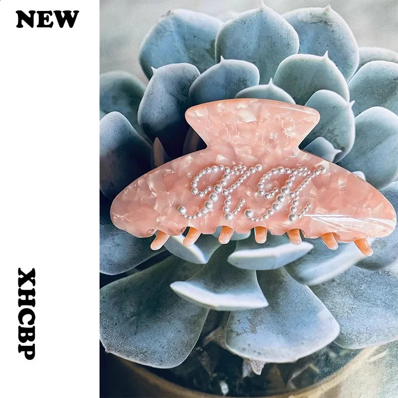 Handmade Diamond Pearl Customized Word Hair Clip Hair Claw Personalized Name Hair Clip Letter 241205