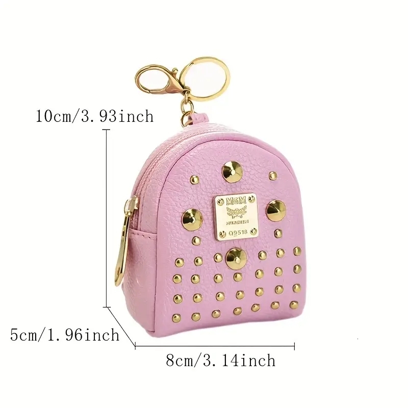 New Women s Fashion Mini Coin Wallet Rivet leisure Decorative Storage Bag Portable trend Designer Handbag