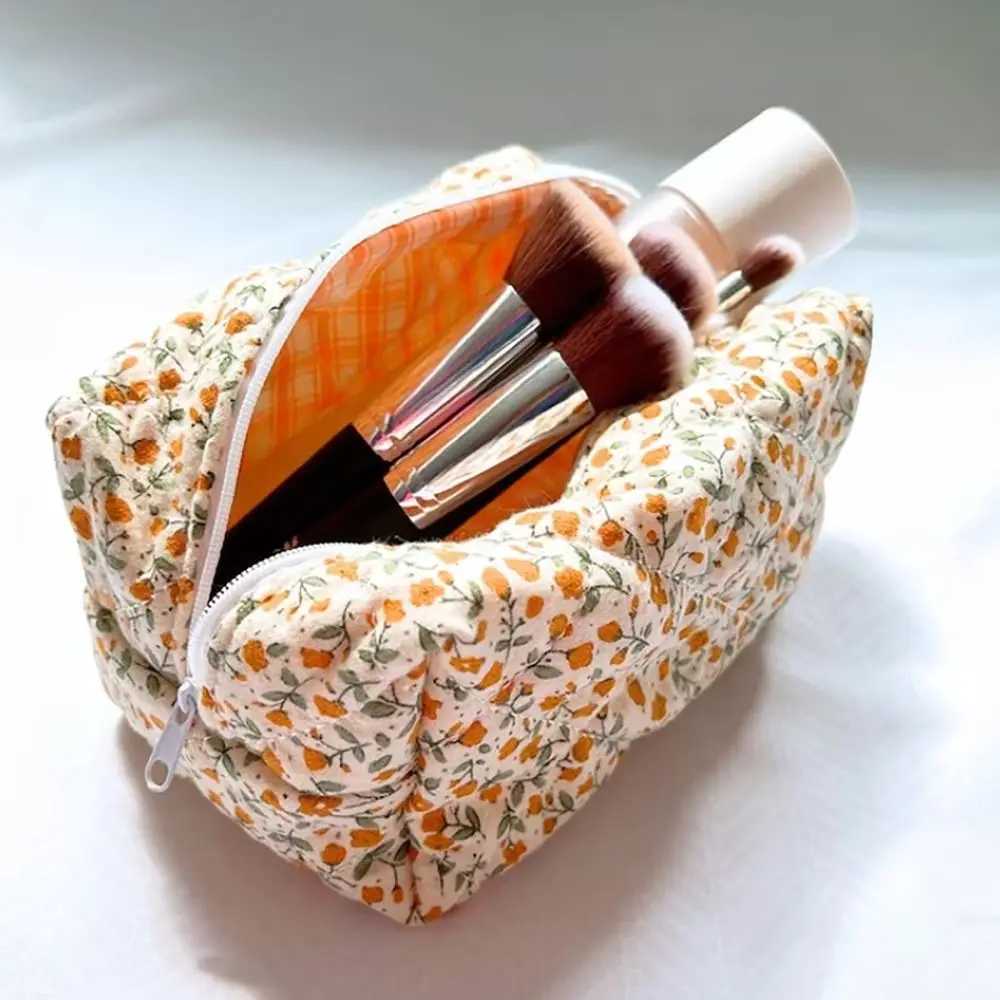 Cosmetic Bag Women Floral Makeup Case Organizer Korean Flower Printed Women Cosmetic Pouch Travel Toiletry Bag Beauty CaseXJ241206