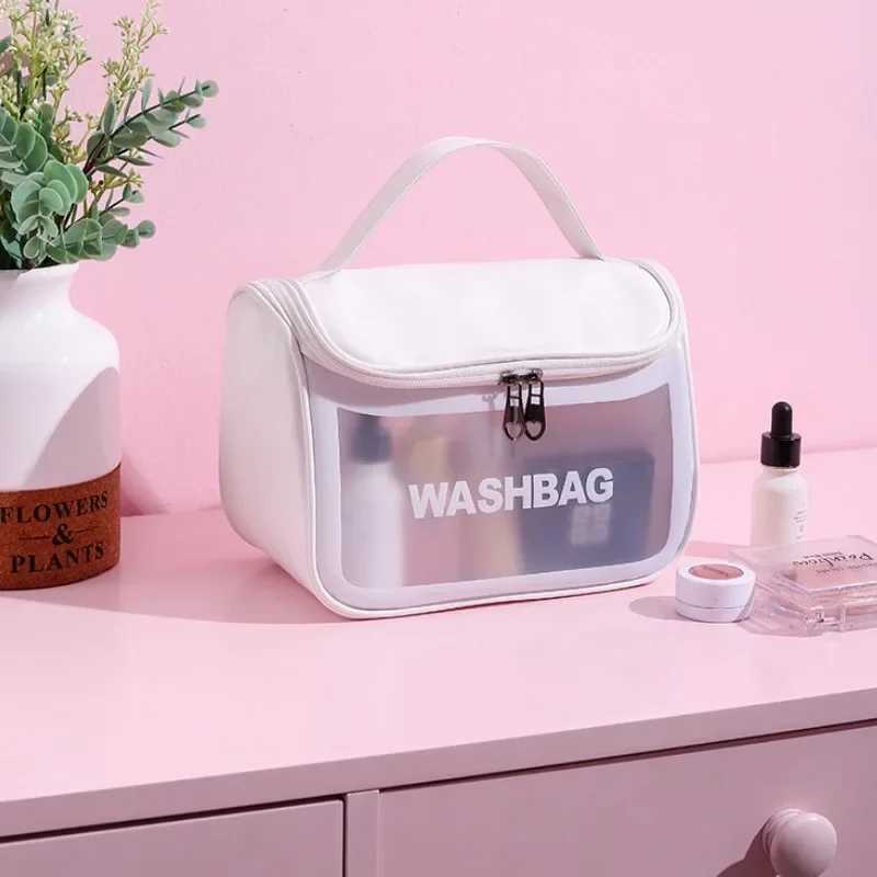 Portable Travel W Bag Female Transparent Waterproof Makeup Storage Pouch Large Capacity Cosmetic OrganizerXJ241206